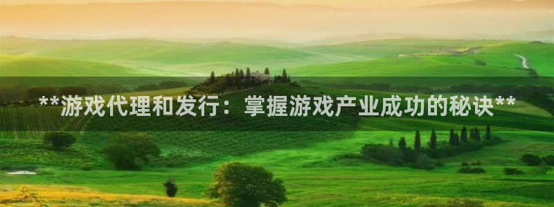 新宝gg上线被抓：**游戏代理和发行：掌握游戏产业成功的秘诀**