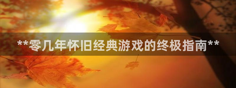 新宝gg—创造奇迹登录1956：**零几年怀旧经典游戏的终极指南**